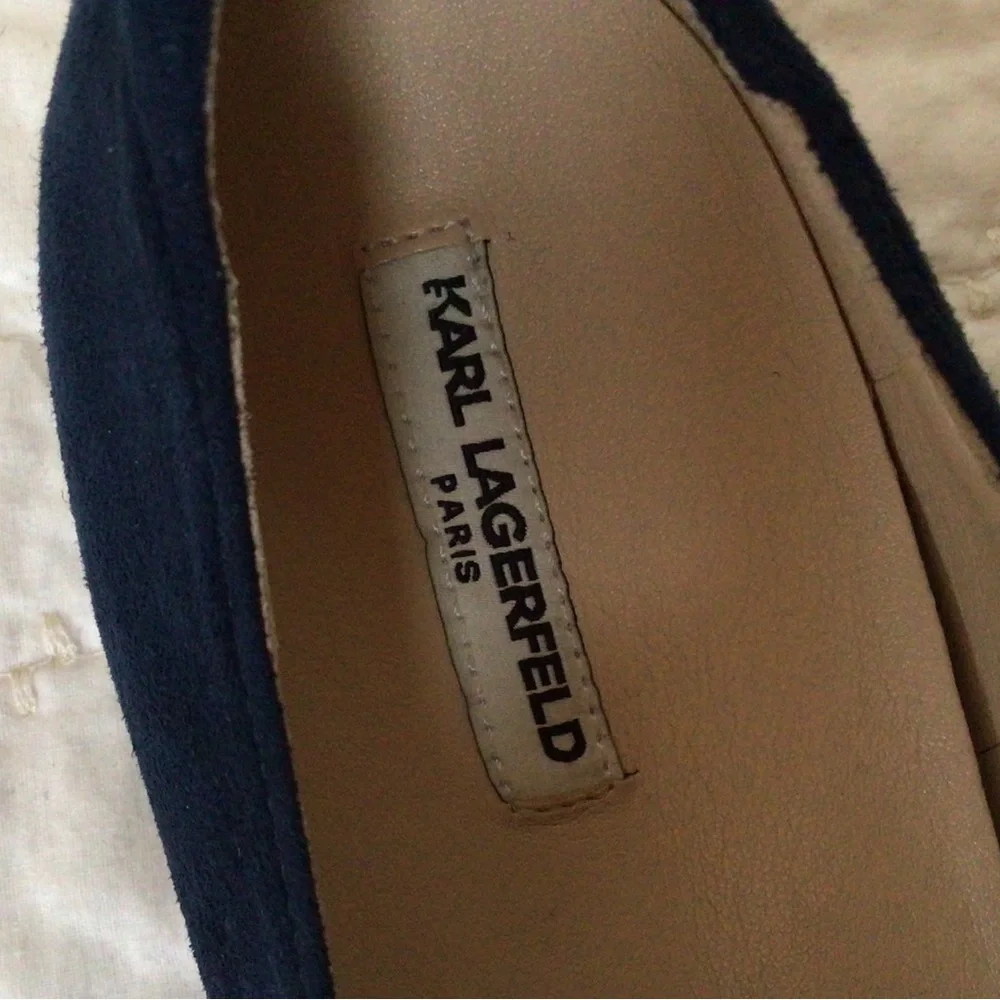 Karl Lagerfeld Shoes Quincey Navy Leather Suede Dress Loafers, 7M - Picture 3 of 8